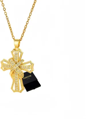 Cross Necklace for Women |14K Gold Plated Cross Pendant | Gold Necklaces for Women (1 pcs-z79, 14K Gold Plated)