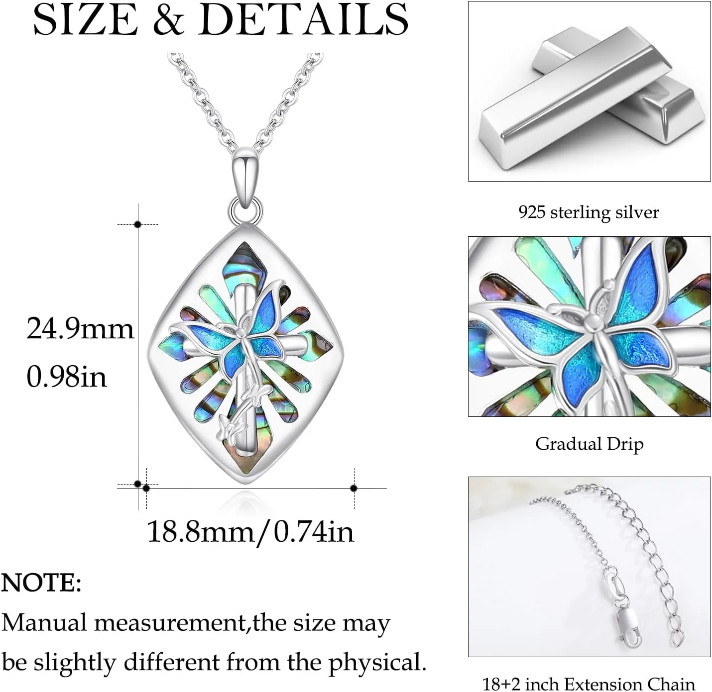 Cross Necklace for Women Men 925 Sterling Silver Abalone Shell/Malachite/Turquoise Cross Pendant Necklaces Religious Jewelry Birthday Graduation Gifts