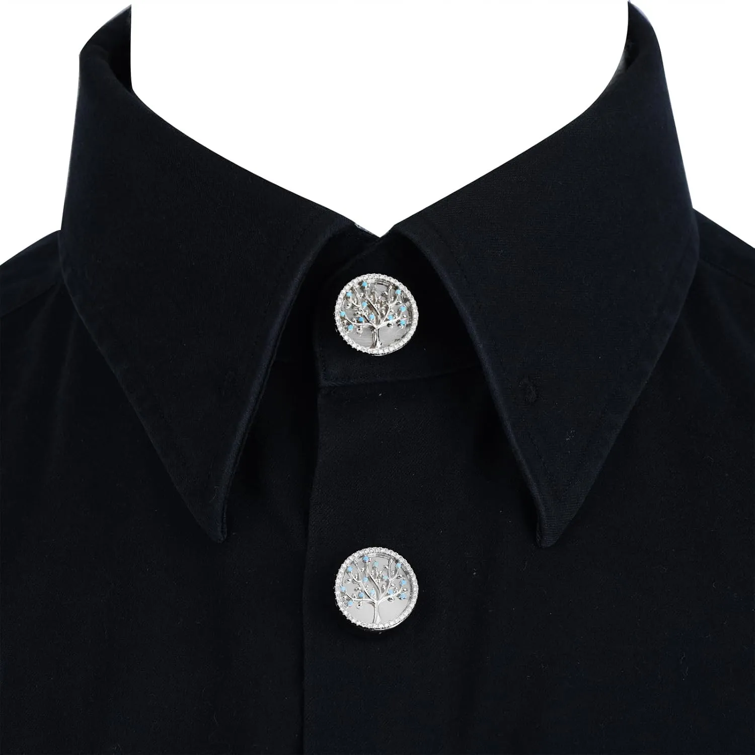 Crystal Cuff Links & Button Covers for Tuxedo Shirts - Elegant Large Buttons Replacement for Suit, Skirt, Wedding Attire Accessories
