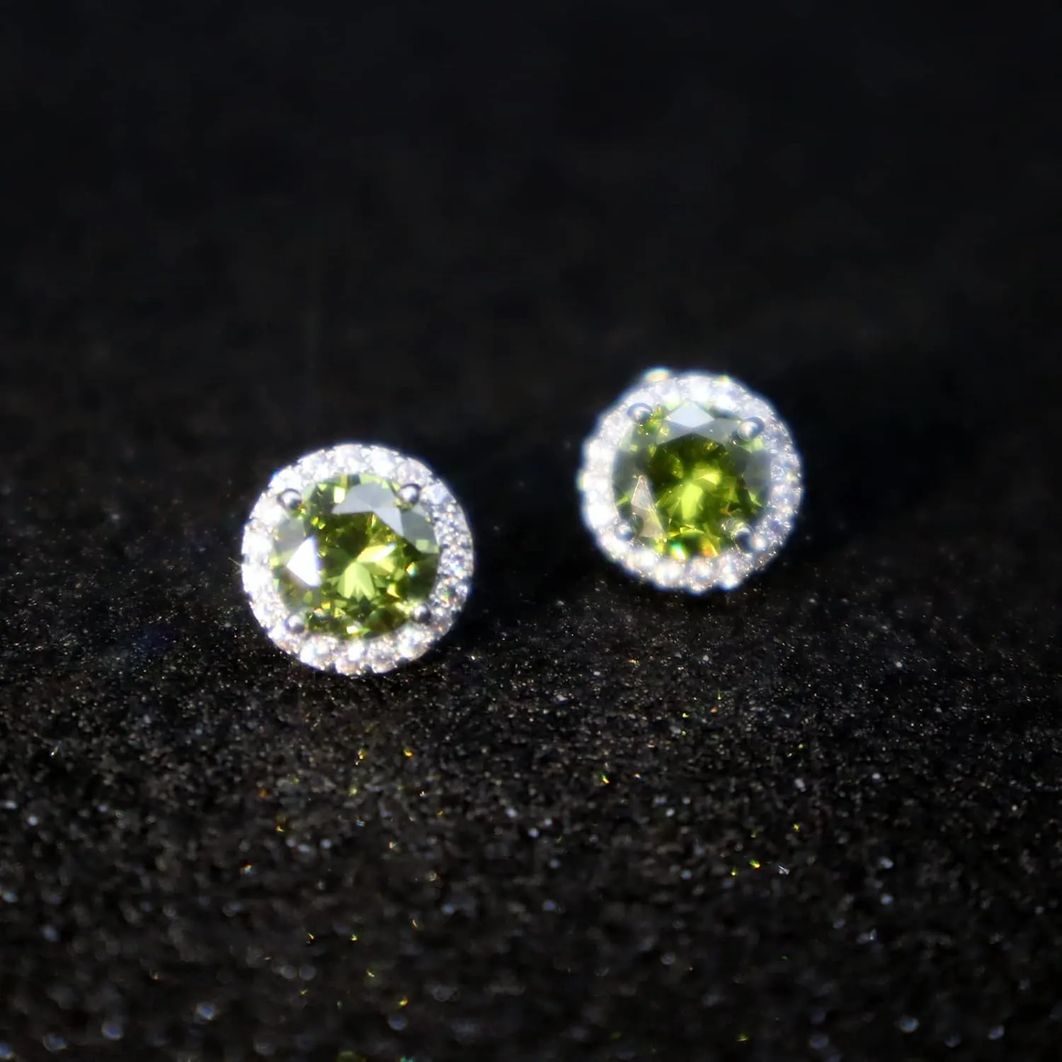 Cubic Zirconia Earrings Studs, CZ Stud Earrings YOMELA White Gold 10MM Square Round Teardrop Heart Halo Stud Earrings Hypoallergenic for Women