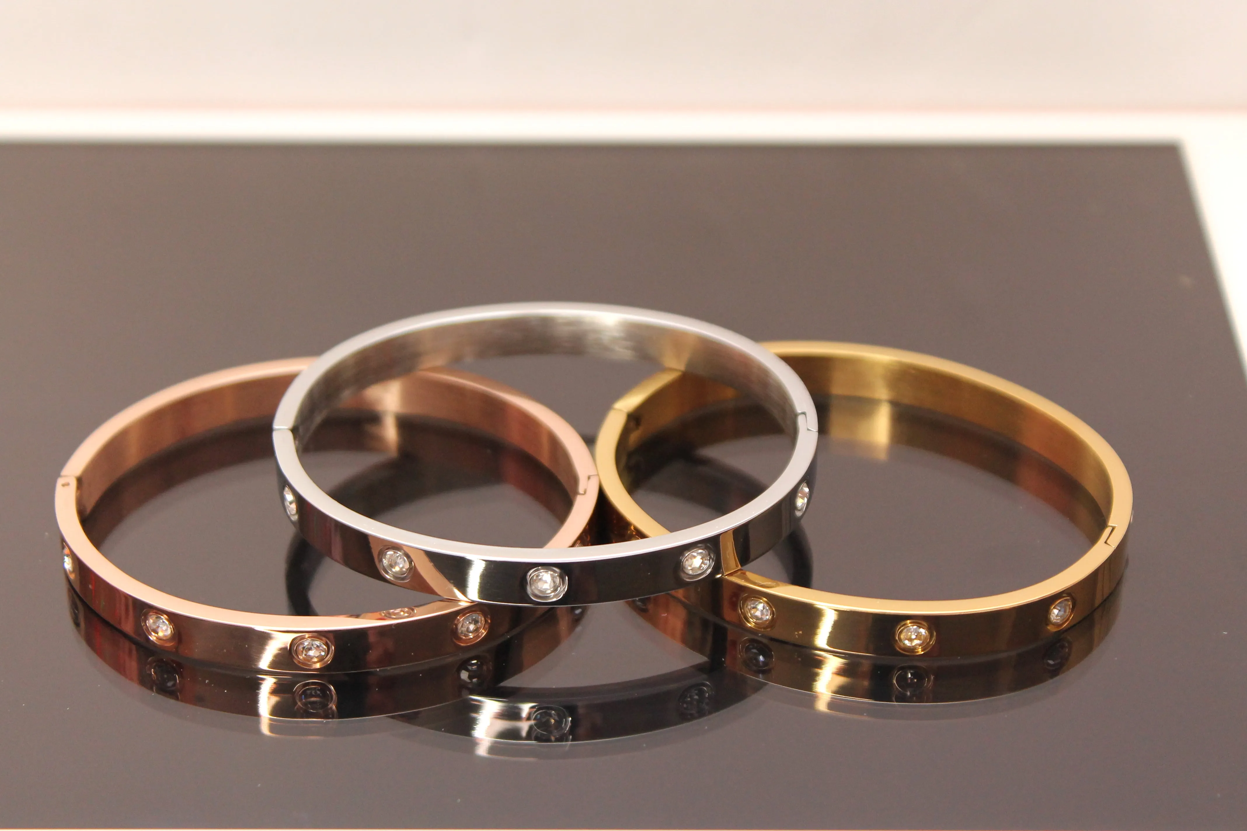 Cuff stainless steel bangles bracelets