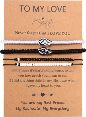 Cupimatch Pinky Promise Couple Bracelet: Matching Couple Beaded Bracelets I Love You Partner Friendship Woven Bracelet Couples Gifts