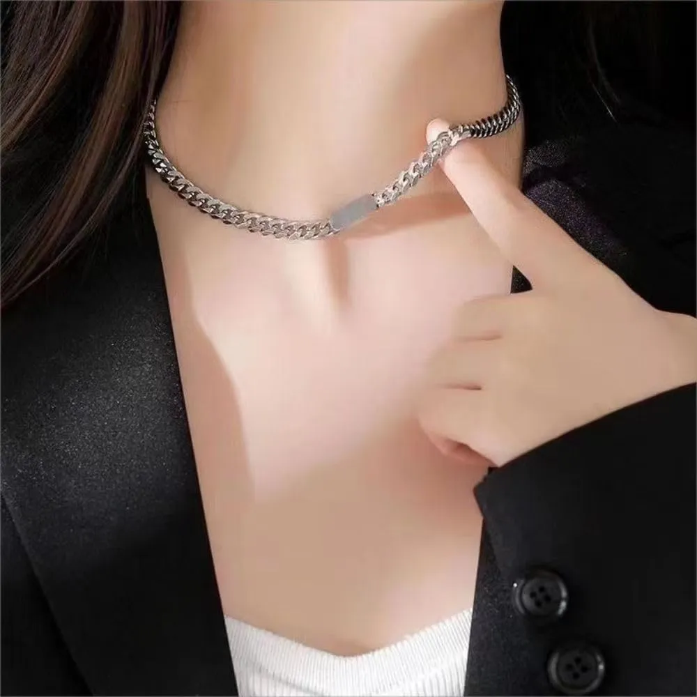 Curb Cuban Chain Link Necklace for Men Women,316L Stainless Steel Dainty Chunky Chain Choker Necklaces for Men Women Trendy Personalized Jewelry