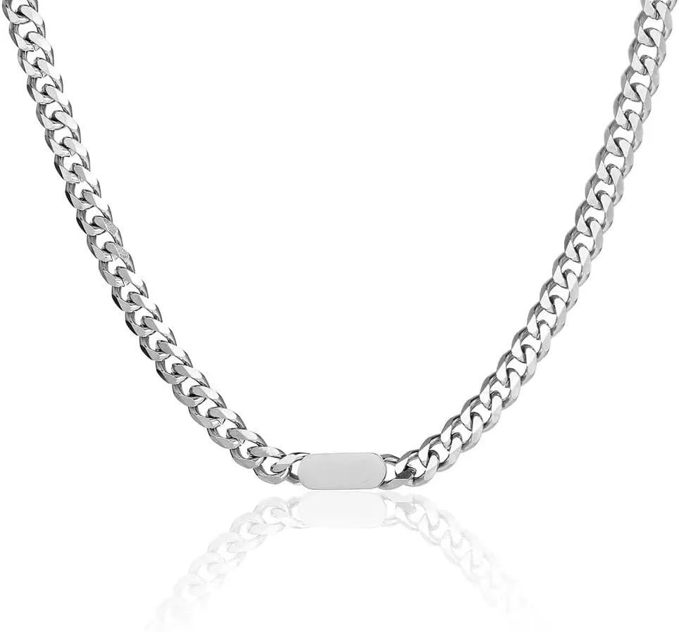 Curb Cuban Chain Link Necklace for Men Women,316L Stainless Steel Dainty Chunky Chain Choker Necklaces for Men Women Trendy Personalized Jewelry