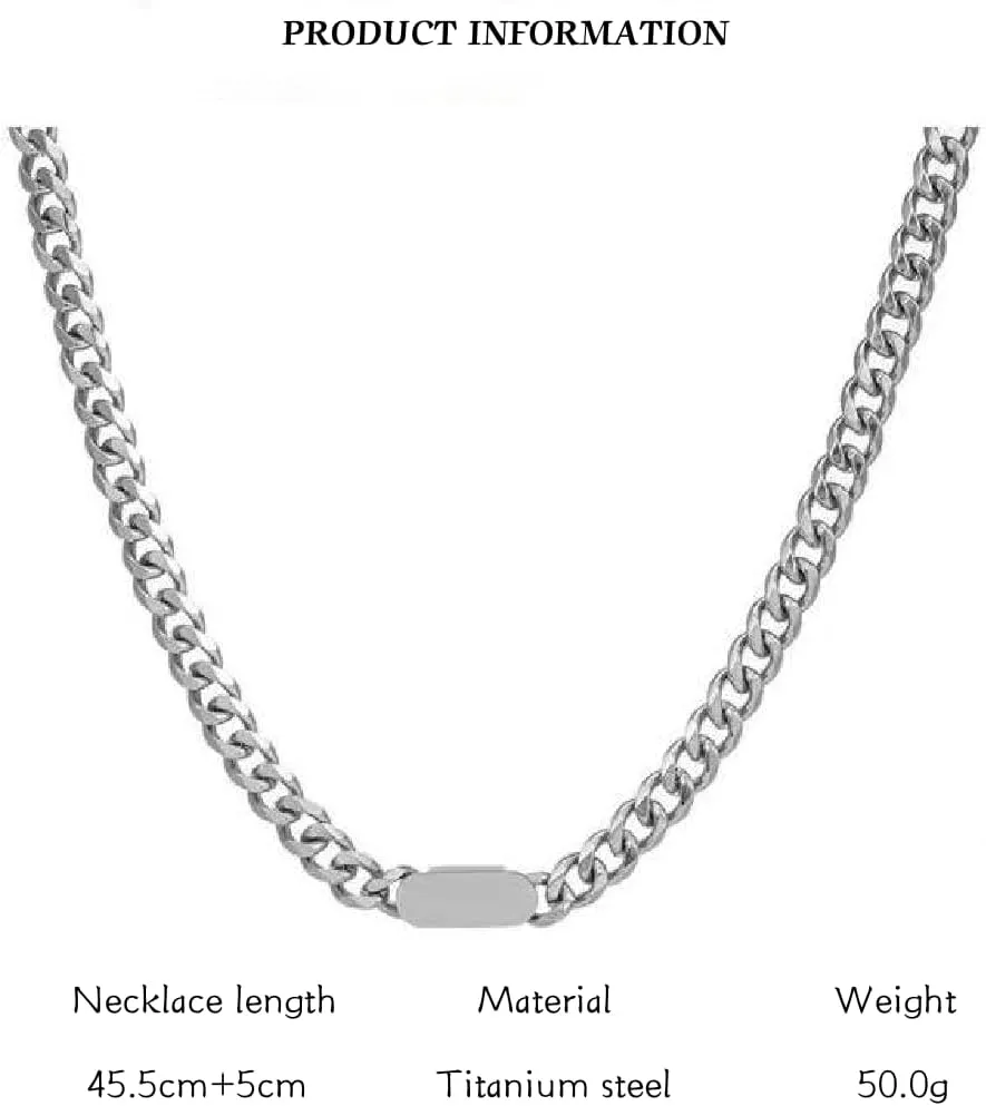 Curb Cuban Chain Link Necklace for Men Women,316L Stainless Steel Dainty Chunky Chain Choker Necklaces for Men Women Trendy Personalized Jewelry