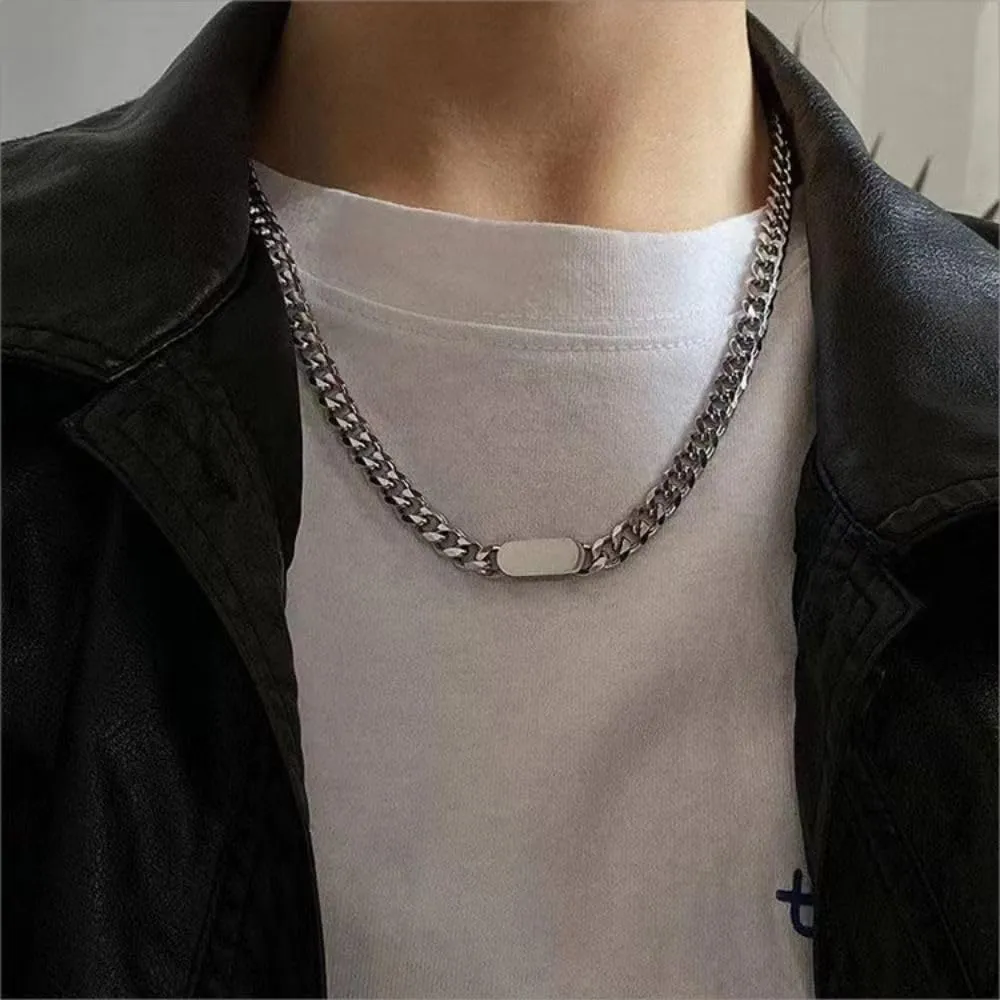 Curb Cuban Chain Link Necklace for Men Women,316L Stainless Steel Dainty Chunky Chain Choker Necklaces for Men Women Trendy Personalized Jewelry