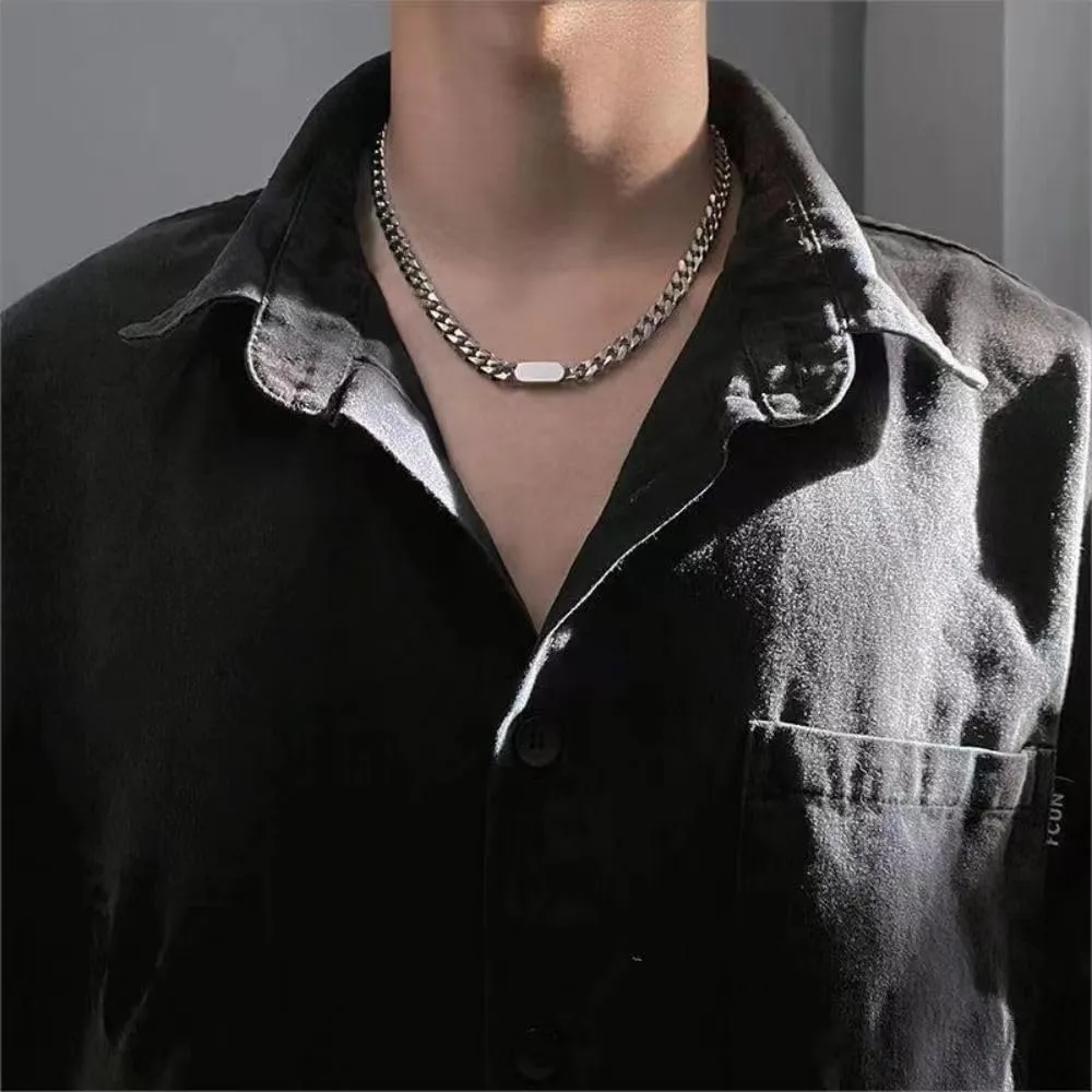 Curb Cuban Chain Link Necklace for Men Women,316L Stainless Steel Dainty Chunky Chain Choker Necklaces for Men Women Trendy Personalized Jewelry