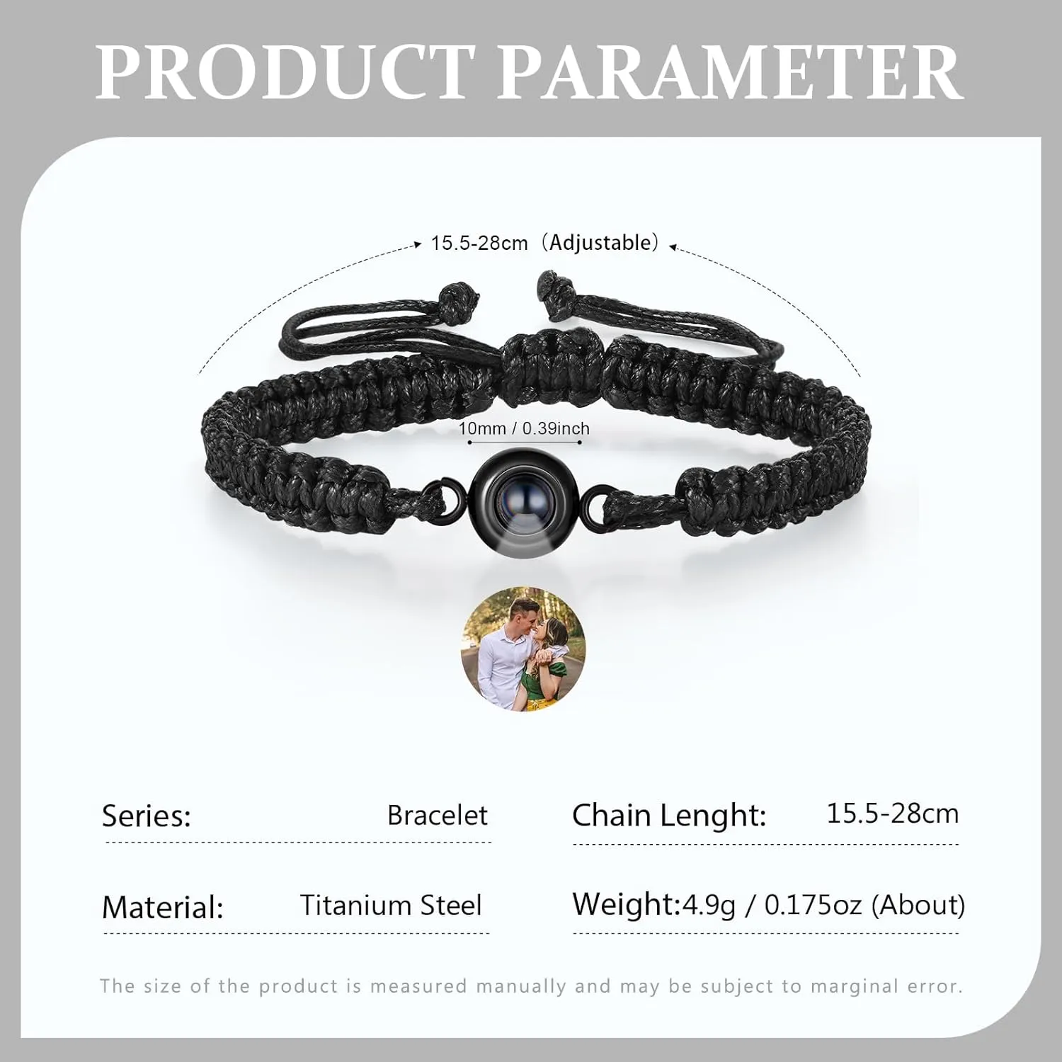 Custom Bracelets with Picture inside, Customized Projection Bracelet with Photo, Picture Bracelet Personalized Photo, Adjustable Bracelet Memorial Gifts Bracelet for Loss of Loved One