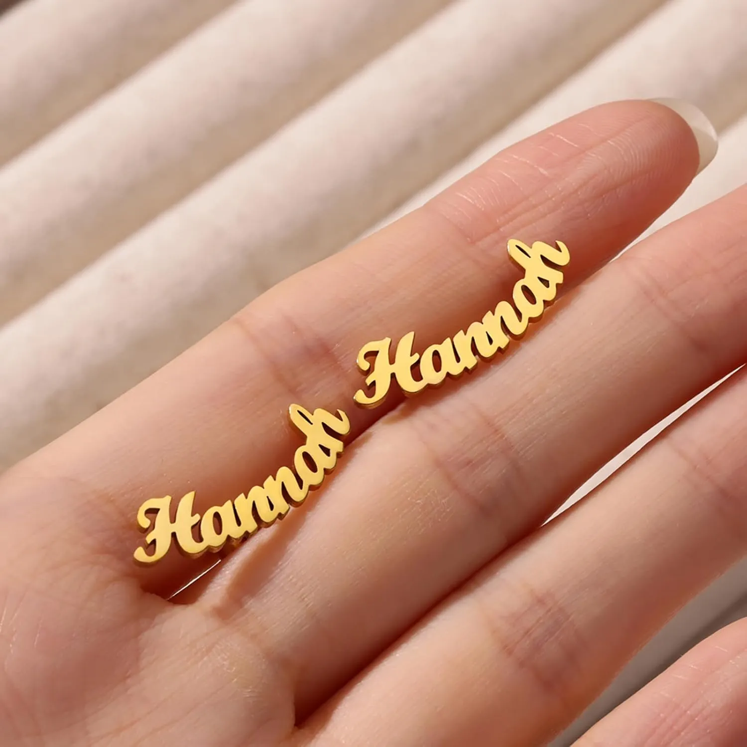 Custom Name Earrings, Personalized Name Earrings, 18K Gold Plated Stainless Steel Stud Earrings, Customized Gift for Her, Valentine's Day Gift, Bridesmaid Gift, Christmas Gift, Mother's Day Gift