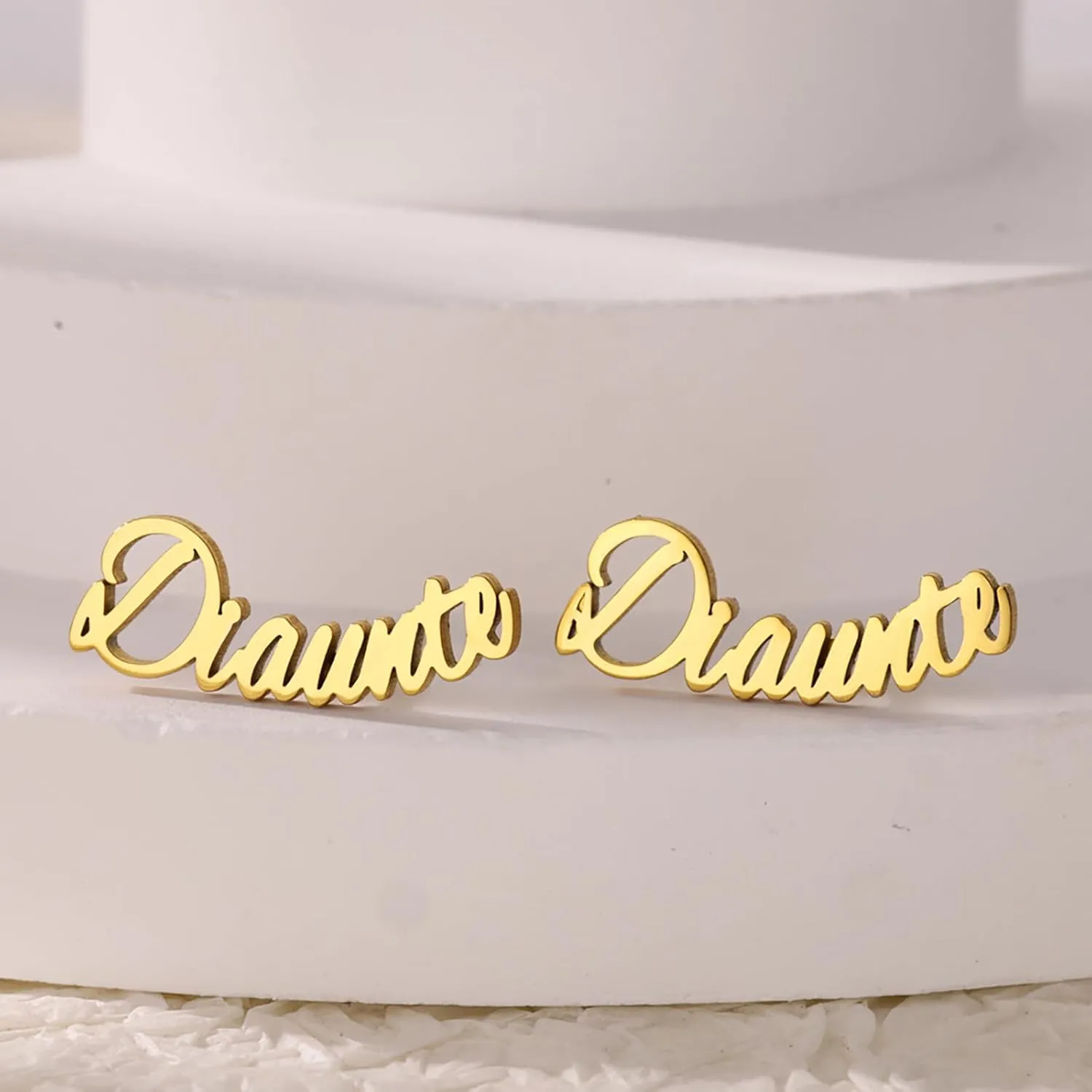 Custom Name Earrings, Personalized Name Earrings, 18K Gold Plated Stainless Steel Stud Earrings, Customized Gift for Her, Valentine's Day Gift, Bridesmaid Gift, Christmas Gift, Mother's Day Gift