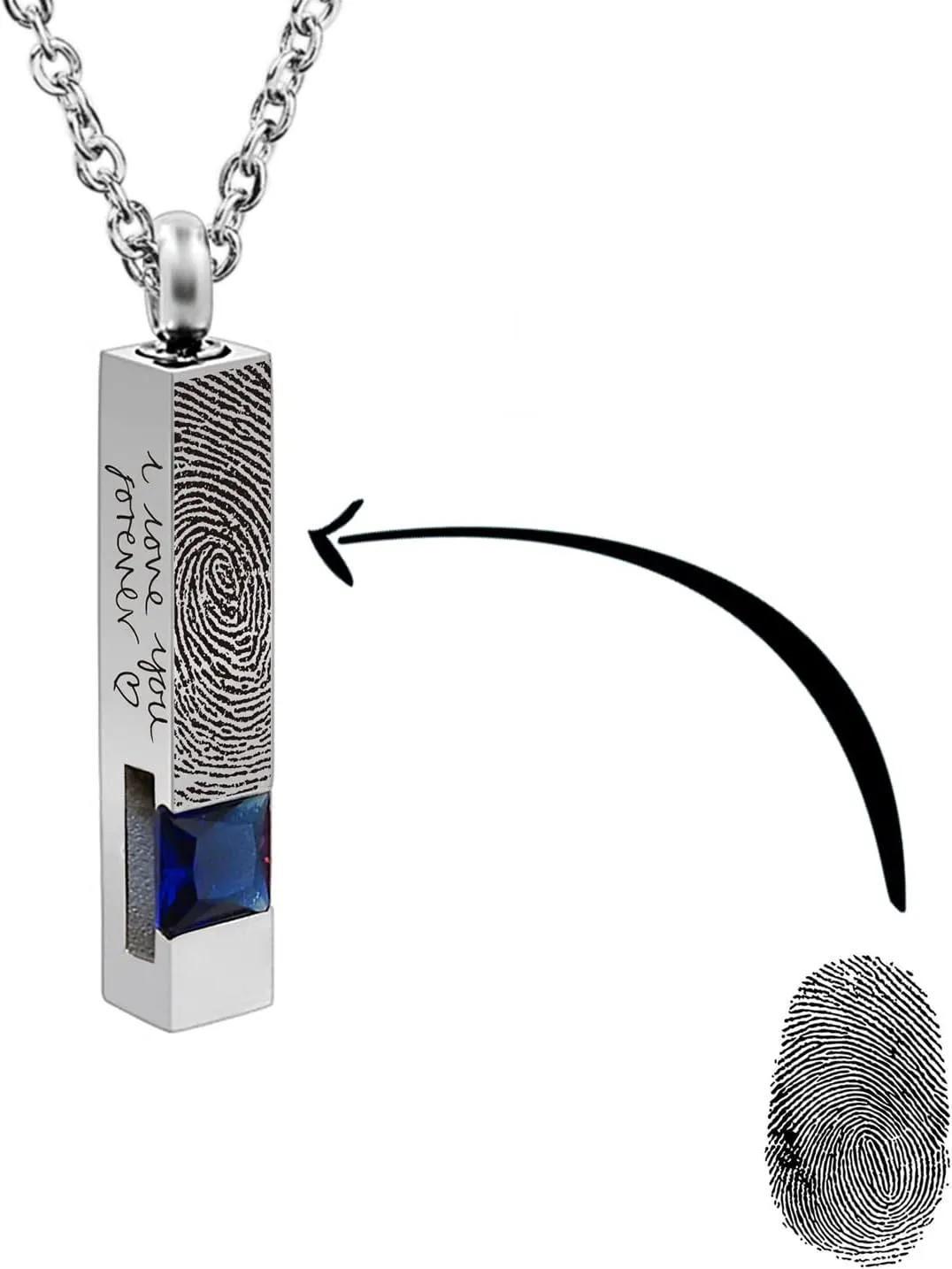 Custom Urn Necklaces for Ashes - Cremation Jewelry with Birthstone Crystals Name Necklace Pendant Personalized Memorial Keepsake for Ash Women Men Kids