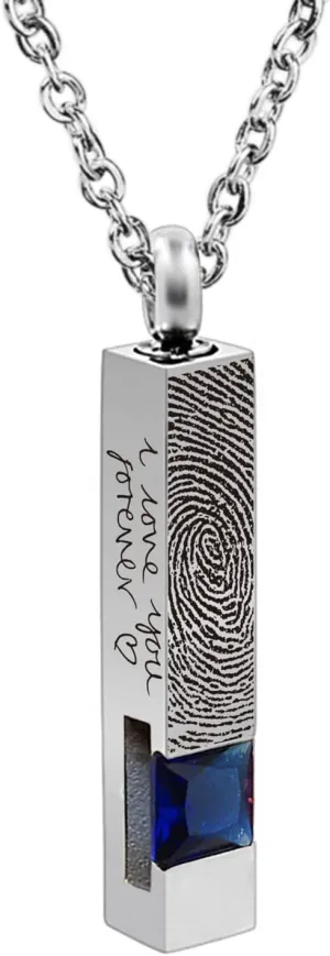 Custom Urn Necklaces for Ashes - Cremation Jewelry with Birthstone Crystals Name Necklace Pendant Personalized Memorial Keepsake for Ash Women Men Kids