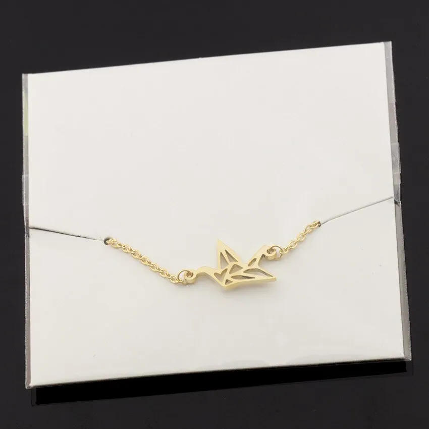 Cute Animal Bird Bracelet Stainless Steel Origami