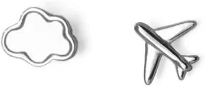 Cute Asymmetric Cloud Airplane 925 Sterling Silver Tiny Small Stud Earrings for Women Teen Girls Cartilage Sensitive Ear Mini Ear Piercing Minimalist Simple Huggie Studs Post Hypoallergenic Fashion