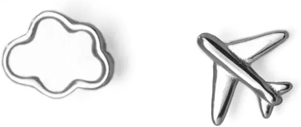 Cute Asymmetric Cloud Airplane 925 Sterling Silver Tiny Small Stud Earrings for Women Teen Girls Cartilage Sensitive Ear Mini Ear Piercing Minimalist Simple Huggie Studs Post Hypoallergenic Fashion