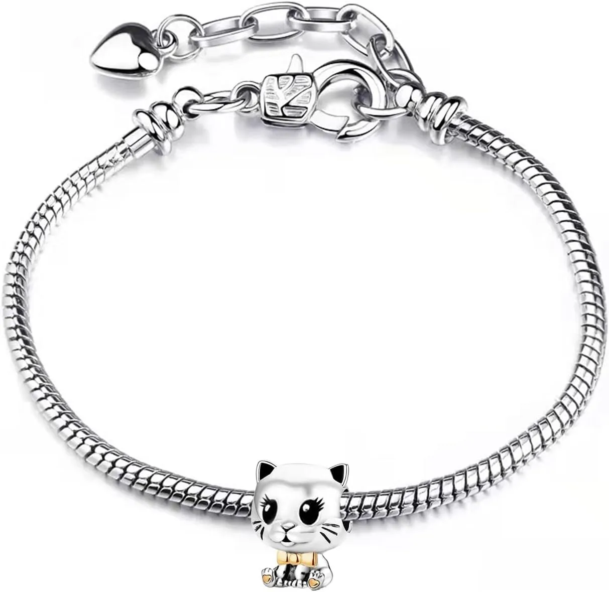 Cute Pet Kitty Cat Charm Compatible With Pandora Charms Bracelets