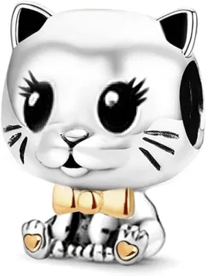 Cute Pet Kitty Cat Charm Compatible With Pandora Charms Bracelets