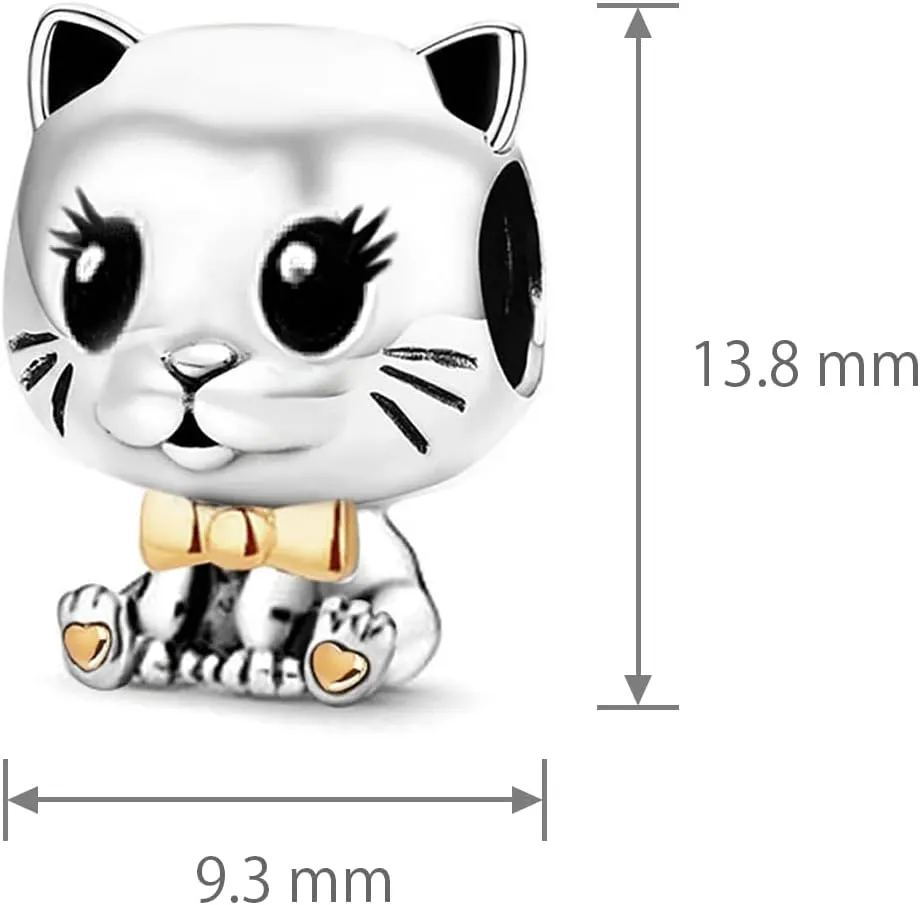 Cute Pet Kitty Cat Charm Compatible With Pandora Charms Bracelets