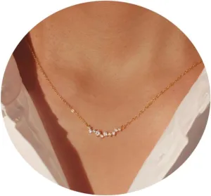 CZ Diamond Necklace for Women Dainty Square Cubic Zirconia Splints Solitaire Pendant Necklace for women 14kGold/Silver Plated Different Width Square CZ Pendant Necklaces Simulated Diamond Bridesmaid Jewelry for Women