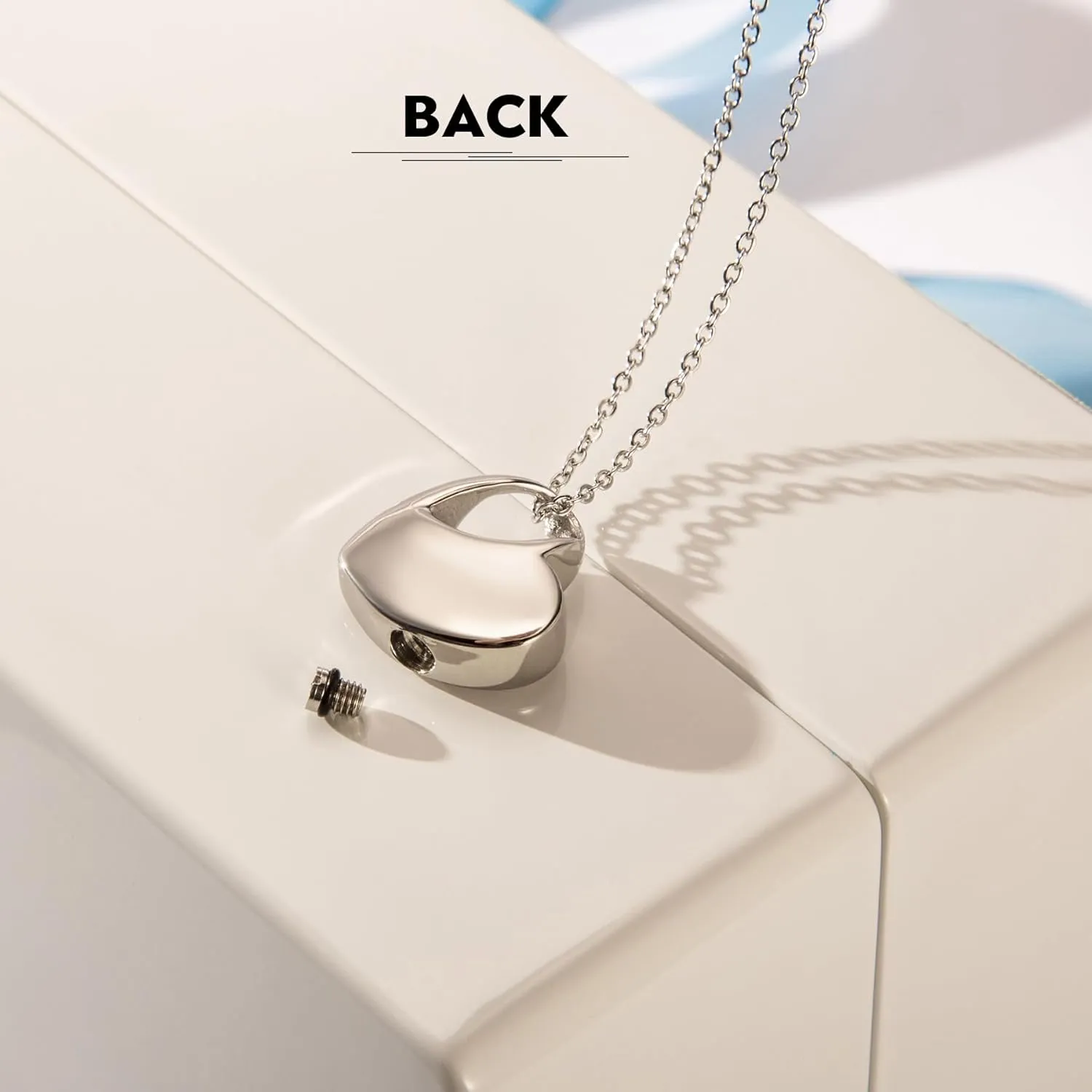 Dad Cremation Jewelry Heart Urn Necklaces for Ashes Memorial Waterproof Keepsake Pendant Stainless Steel Locket for Ash Holder