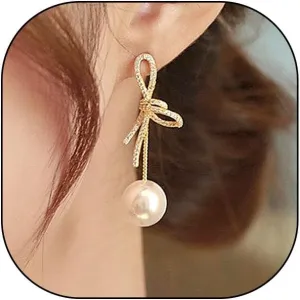 Dainty Bow Pearl Dangle Earrings for Women,18K Gold Cubic Zirconia Bowknot Drop Earrings,Aesthetic Anniversary Jewelry Gift