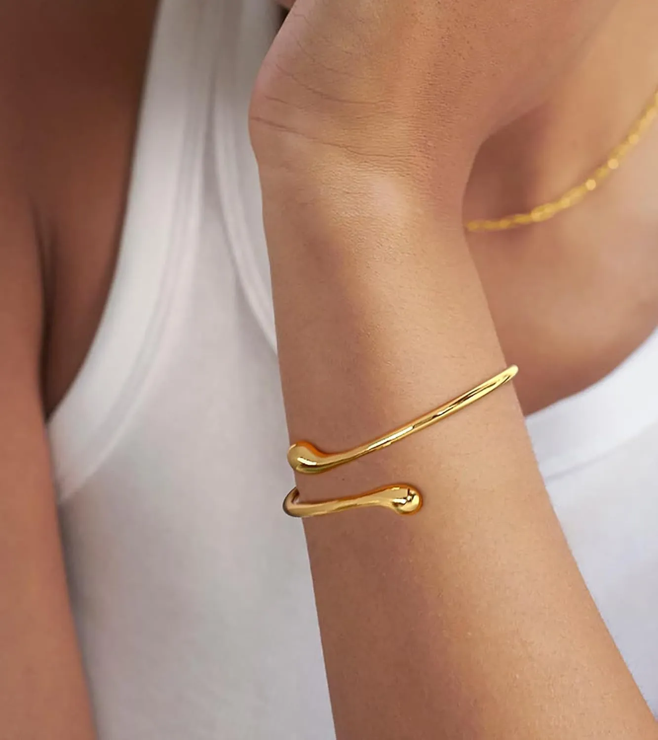 Dainty Thin Cuff Bangle Bracelets for Women Adjustable Gold Cuff Bracelet Minimalist Gold Open Bangle Wrist Cuff Bracelets