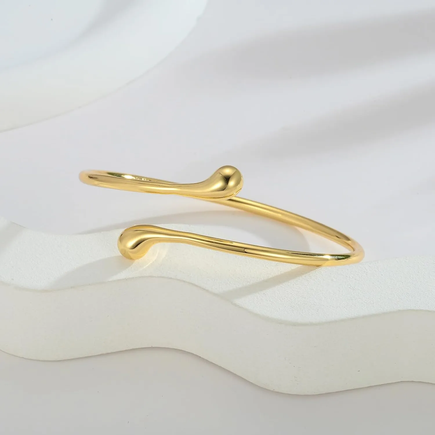 Dainty Thin Cuff Bangle Bracelets for Women Adjustable Gold Cuff Bracelet Minimalist Gold Open Bangle Wrist Cuff Bracelets