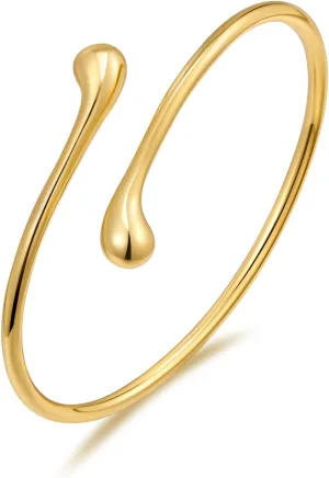 Dainty Thin Cuff Bangle Bracelets for Women Adjustable Gold Cuff Bracelet Minimalist Gold Open Bangle Wrist Cuff Bracelets