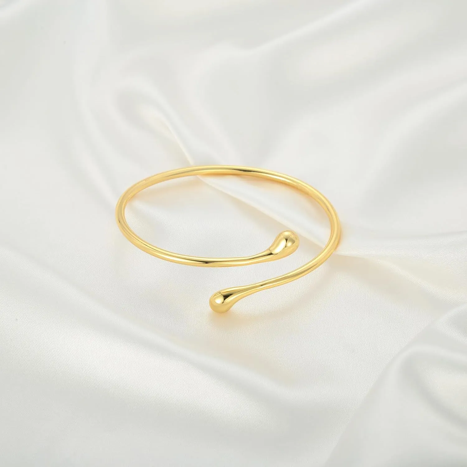 Dainty Thin Cuff Bangle Bracelets for Women Adjustable Gold Cuff Bracelet Minimalist Gold Open Bangle Wrist Cuff Bracelets