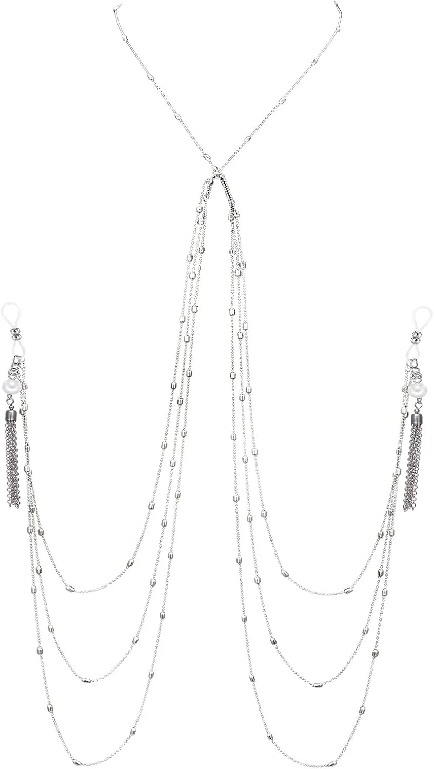 D.Bella Fake Nipple Piercing with Chain Fake Nipple Rings for Women Sexy Non Piercing Nipple Ring with Necklaces Adjustable Nipple Noose Fake Nipple Ring Non Piercing Nipple Jewelry