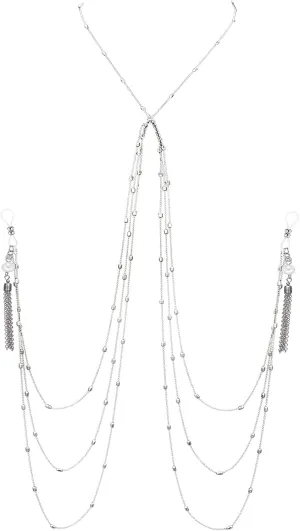 D.Bella Fake Nipple Piercing with Chain Fake Nipple Rings for Women Sexy Non Piercing Nipple Ring with Necklaces Adjustable Nipple Noose Fake Nipple Ring Non Piercing Nipple Jewelry