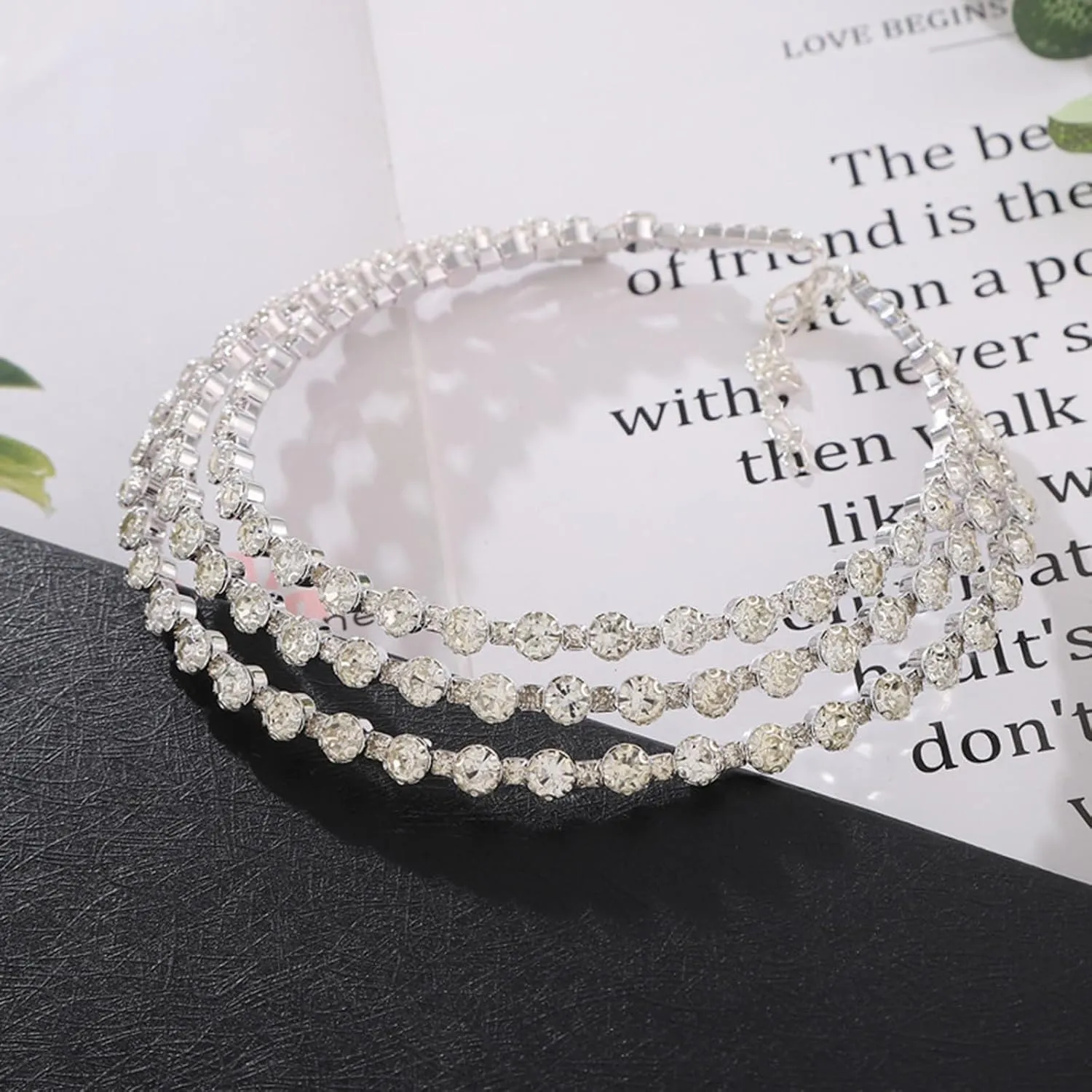 Dcfywl731 Tennis Necklaces for Women Gold Heart Tennis Necklace Rhinestone Heart Choker Necklace Chunky Cuban Link Chain Necklace Prom Jewelry for Women