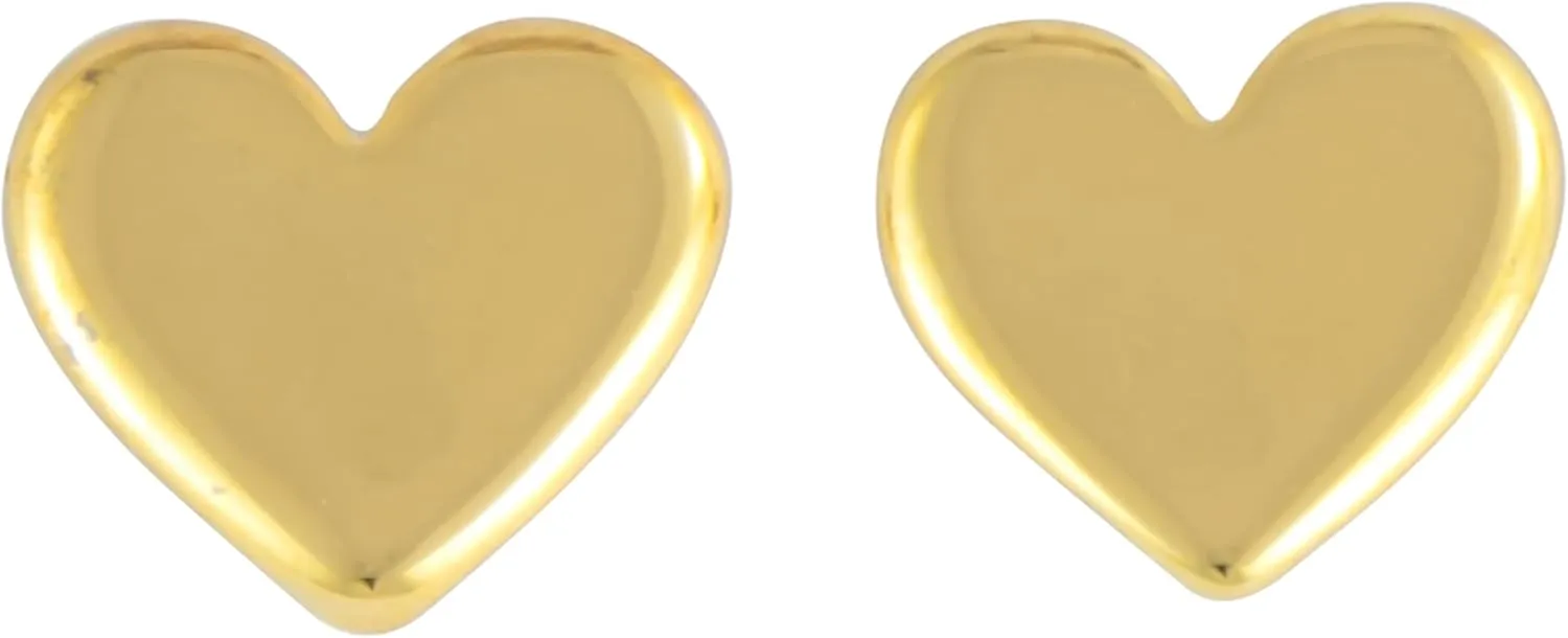 Demdaco Women's Everyday Fashion Stud Post Earrings, 4mm Gold-Plated, Hearts