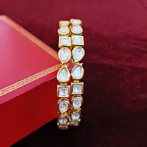 Designer Gold Plated Royal Kundan Bracelet (Design 102)