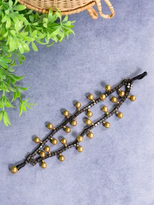 Dhokra Jewellery Bracelet Black and Gold