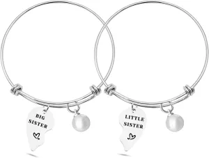DlaeKua Sister Friendship Gifts Sister Matching Bracelets Soul Sister Gifts for Women Friendship Bracelets Sister Birthday Gifts from Sister Gifts for Besties Friendship Gifts Heart Gifts