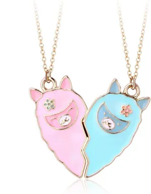 DOYYCA Best Friend Necklace for 2 Girls Magnetic Matching Friendship Necklace Half Heart Pendant BFF Necklaces for Sister