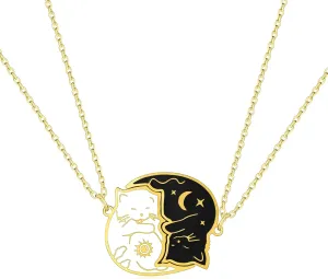 Dr's gift Cat Friendship Necklaces BBF Best Friend Necklace with Cats Matching Necklace for Couples Black White Pandent Gifts