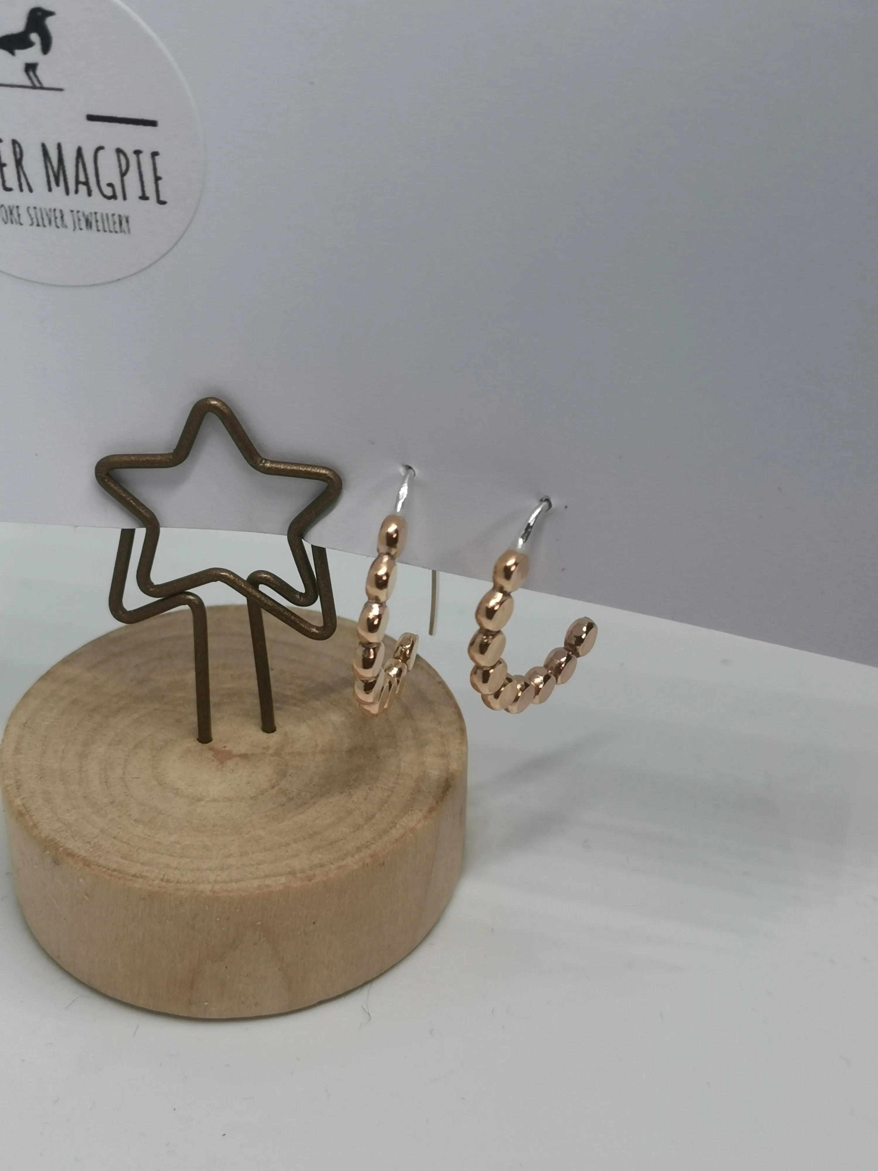 Earrings - Rose Gold Half Hoop Drops