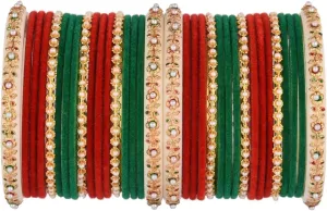 Efulgenz Indian Bangles for Women Boho Faux Pearl Acrylic Bracelet Bangle Velvet Indian Bangles Bollywood Wedding Bridal Jewelry for Women