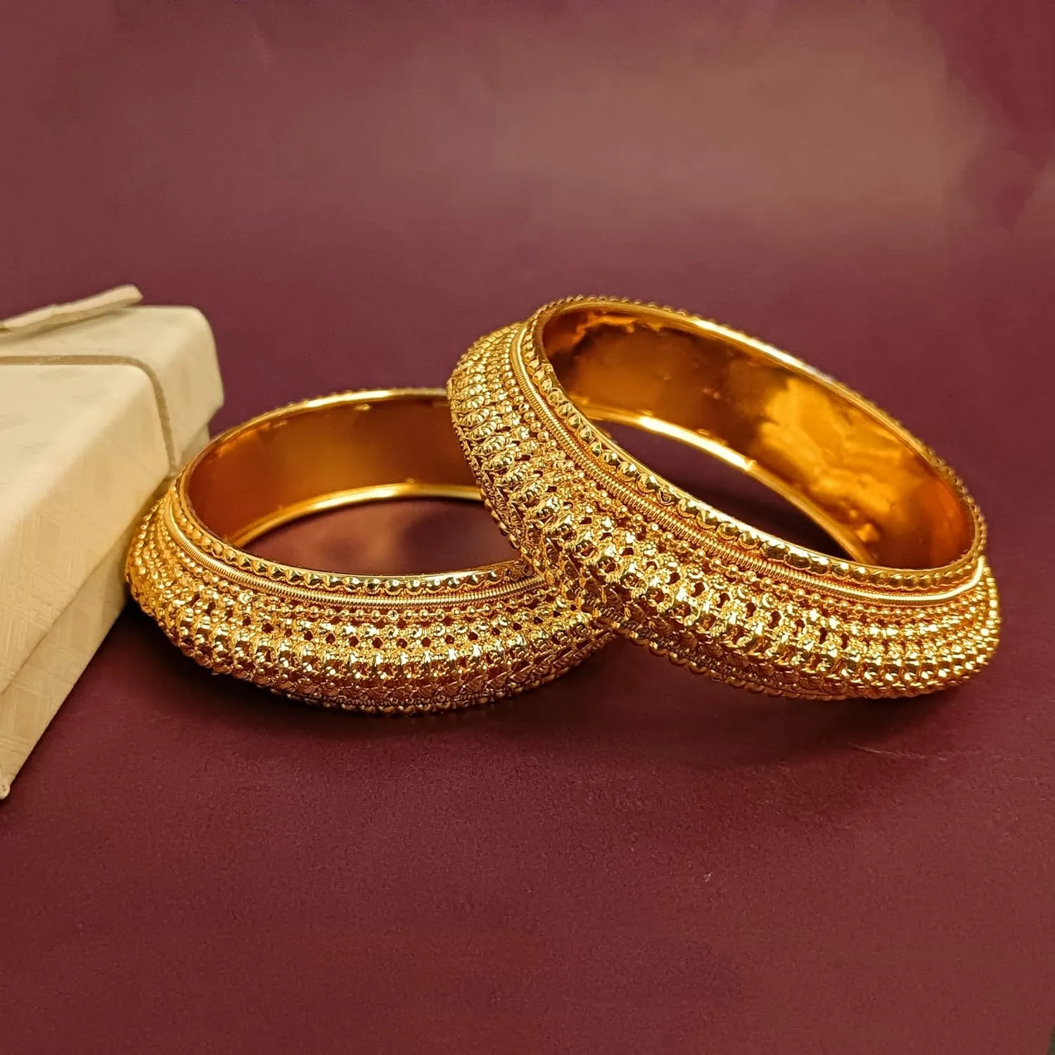 Efulgenz Indian Bangles for Women Traditional Bridal Bracelet Kada Bangles Set Bollywood Wedding Bracelet Bangle Jewelry for Women (2 Pcs)