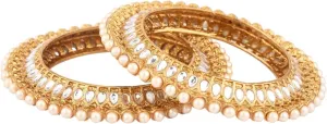 Efulgenz indian kundan bangles Indian Bangles for Women Indian Style Bollywood Traditional Faux Pearl Wedding Bracelet Bangle Set Jewelry