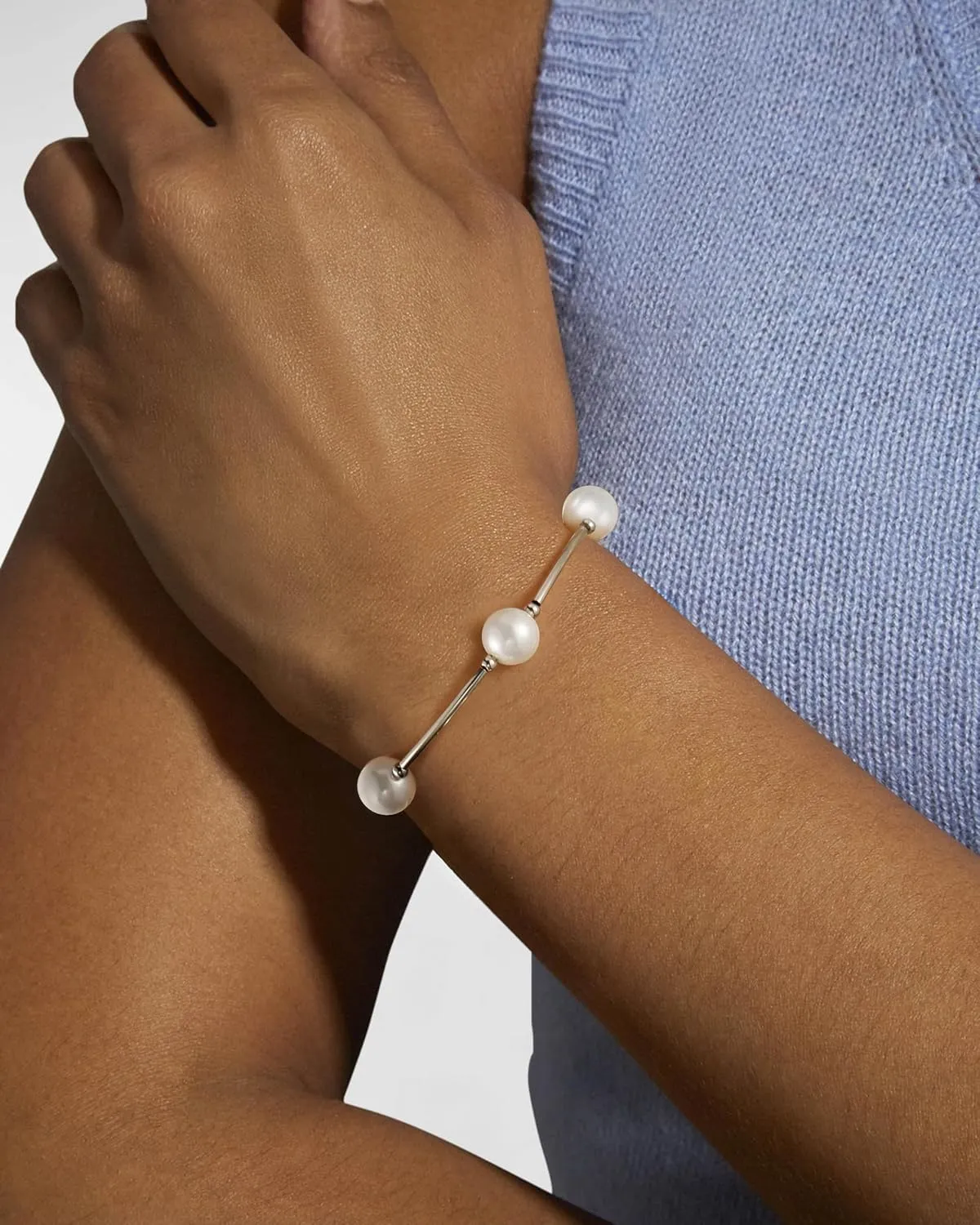 Elegance 11 designs 10mm Crystal White Pearl Blessing Bracelet
