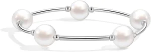 Elegance 11 designs 10mm Crystal White Pearl Blessing Bracelet