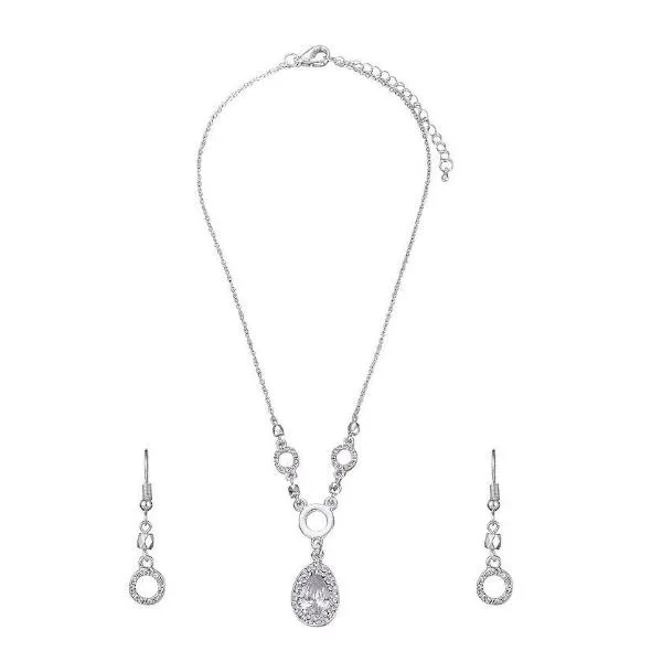 Elegant Diamante Necklace and Earrings Set