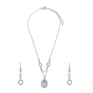 Elegant Diamante Necklace and Earrings Set