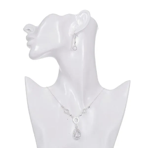 Elegant Diamante Necklace and Earrings Set
