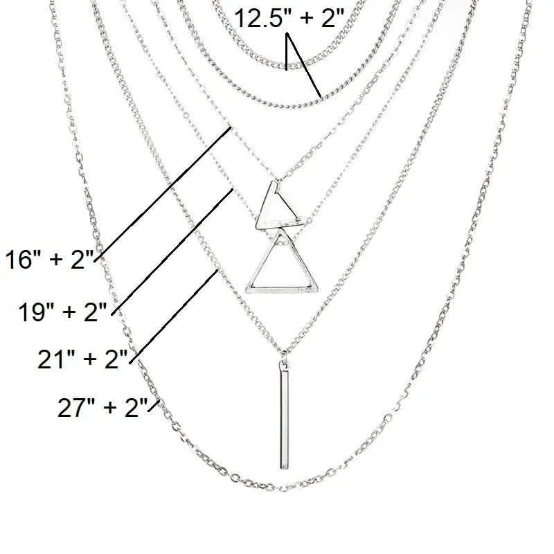 Elegant Double Triangle Layered Necklace