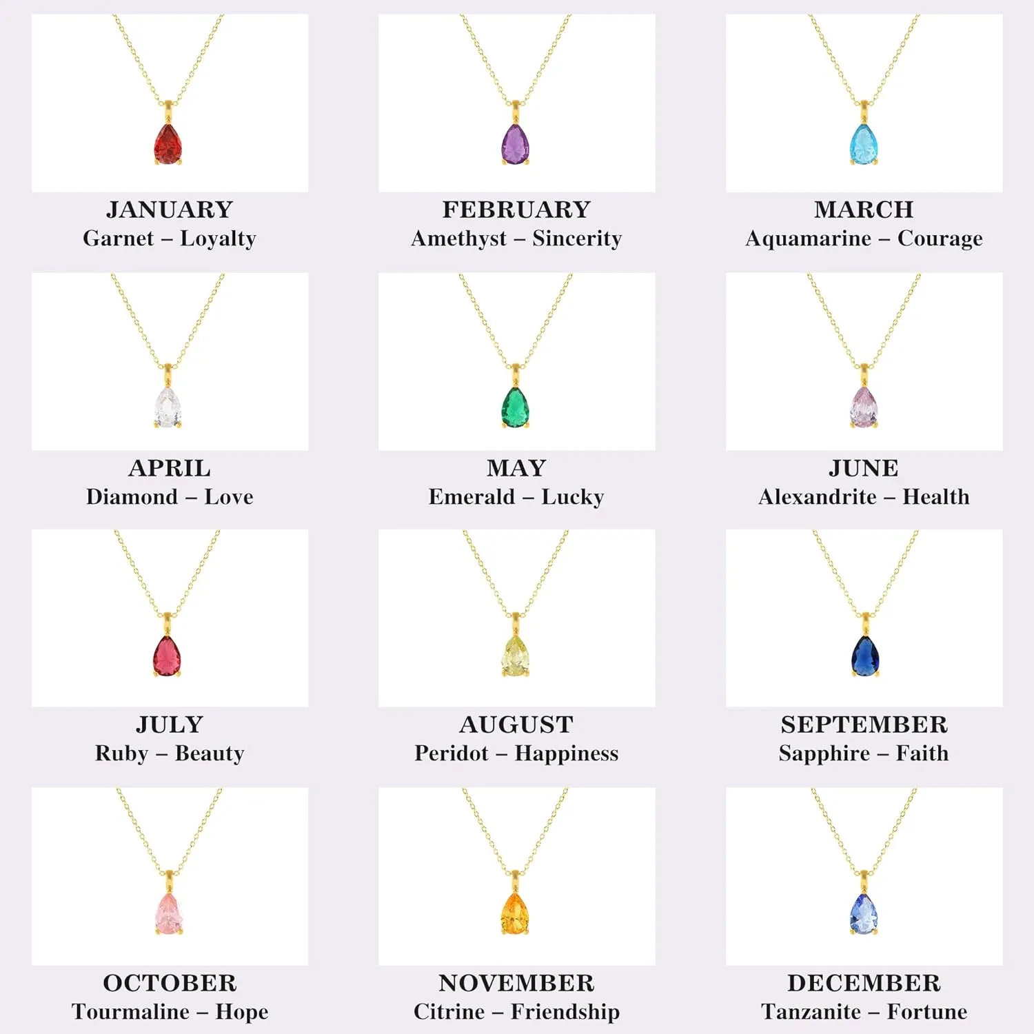 Emerald Birthstone Necklace for Women, 14K Gold Plated Birth Stone Necklace Dainty Gold Necklace for Women Birthday Gifts