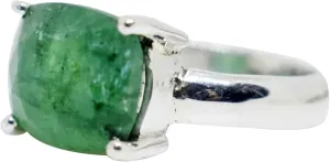 Emerald Ring for Women 925 Sterling Silver Ring Boho Ring Natural Genuine Real Green Stone Ring Statement Ring Handmade Ring